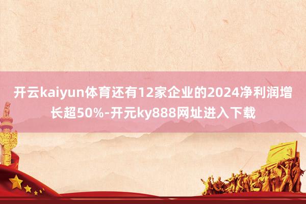 开云kaiyun体育还有12家企业的2024净利润增长超50%-开元ky888网址进入下载
