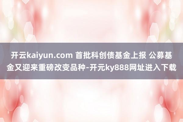 开云kaiyun.com 首批科创债基金上报 公募基金又迎来重磅改变品种-开元ky888网址进入下载