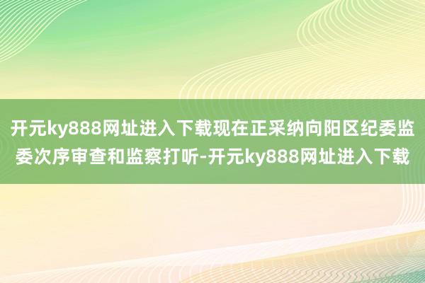 开元ky888网址进入下载现在正采纳向阳区纪委监委次序审查和监察打听-开元ky888网址进入下载