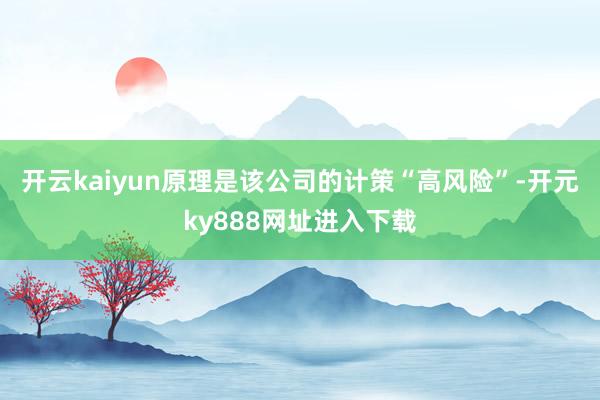 开云kaiyun原理是该公司的计策“高风险”-开元ky888网址进入下载