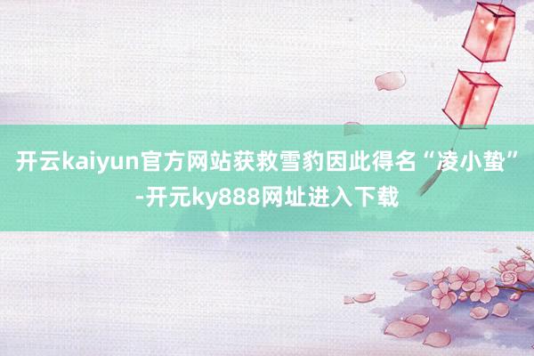 开云kaiyun官方网站获救雪豹因此得名“凌小蛰”-开元ky888网址进入下载