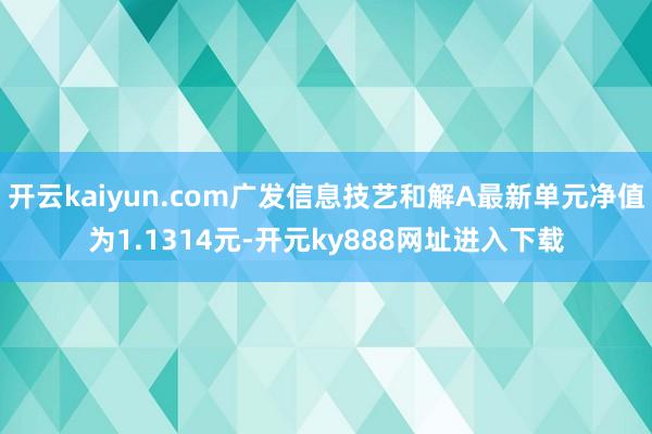 开云kaiyun.com广发信息技艺和解A最新单元净值为1.1314元-开元ky888网址进入下载