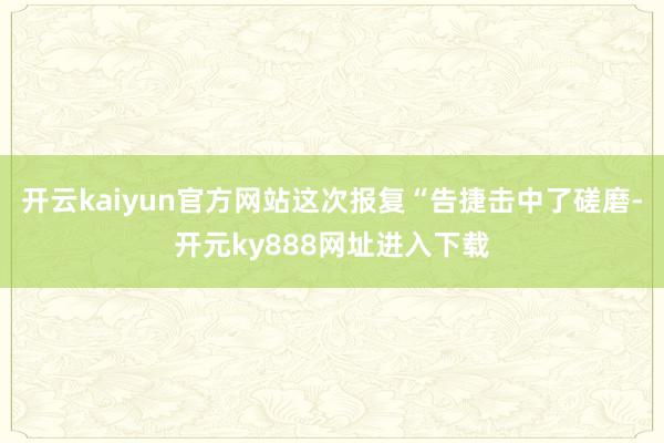 开云kaiyun官方网站这次报复“告捷击中了磋磨-开元ky888网址进入下载