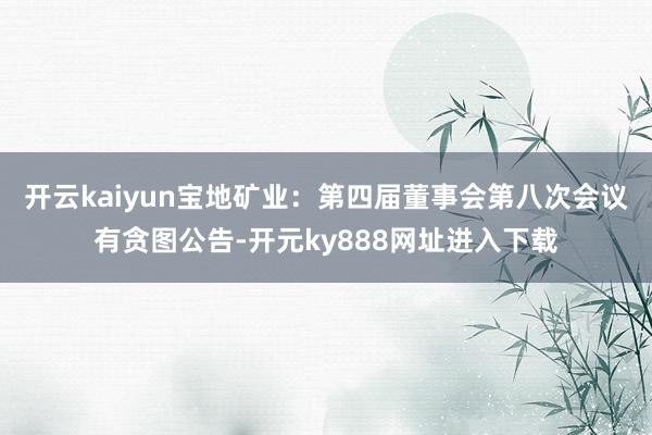 开云kaiyun宝地矿业：第四届董事会第八次会议有贪图公告-开元ky888网址进入下载